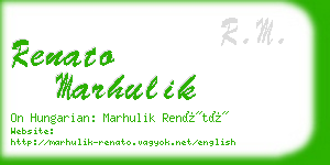 renato marhulik business card